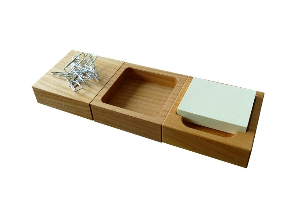 Schreibtischorganizer Set aus Holz | 3-teilig | Masse: 18,6 x 6,2 x 2,2 cm | Utensilienablage + Büro