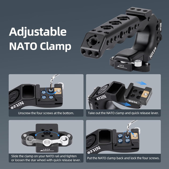 Nitze Top Handle Universal Top Handle Grip with Built-in QR NATO Clamp (Stinger Handle) - PA28-A PA2