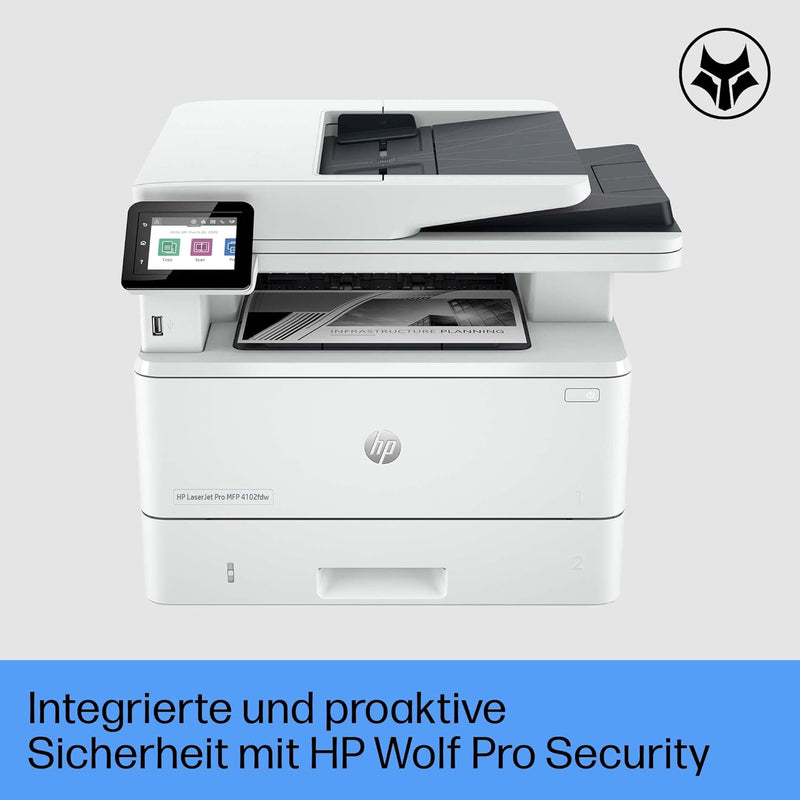 HP LaserJet Pro MFP 4102fdw Multifunktions-Laserdrucker, WLAN, Fax, Automatischer beidseitiger Druck