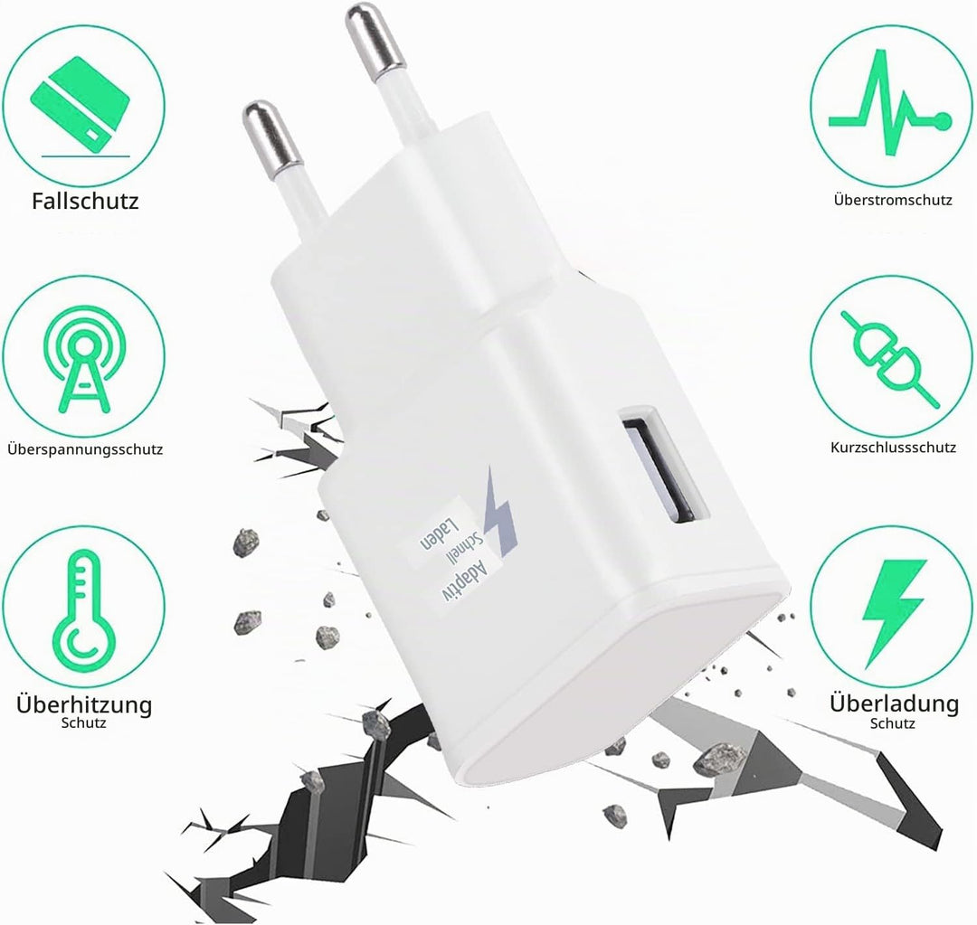 (2er Pack) USB Ladegerät mit 1,5m Ladekabel USB C Schnellladekabel Für Samsung Galaxy A16 A15 A14 A0