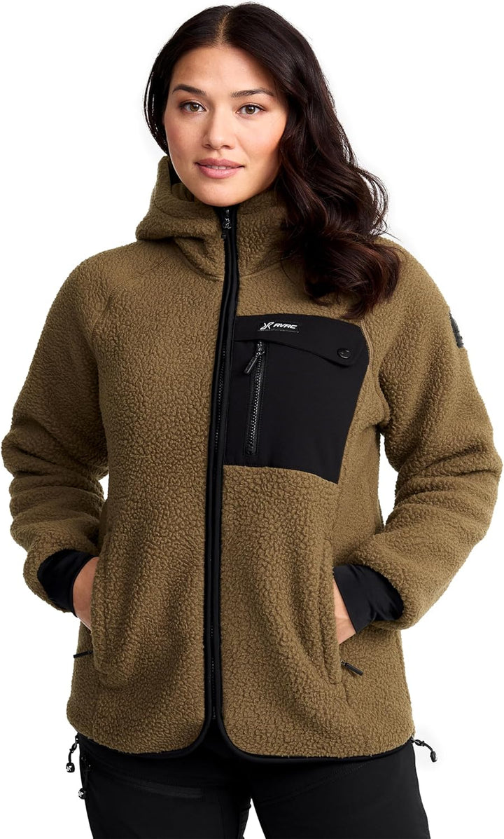 RevolutionRace Sherpa Hoodie für Damen, Outdoor Fleecejacken perfekt für Wanderungen und Outdoor-Abe