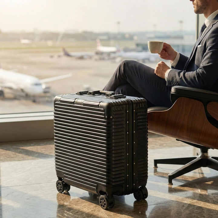 POSH Piloten Koffer Handgepäck Hartschale - Aluminium Rahmen & Schnappverschluss - 37L Business 45x4
