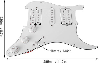 Gitarren Schlagbrett, Prewired Schlagbrett Loaded Pickguard mit Humbucker Tonabnehmer Set für Ersatz