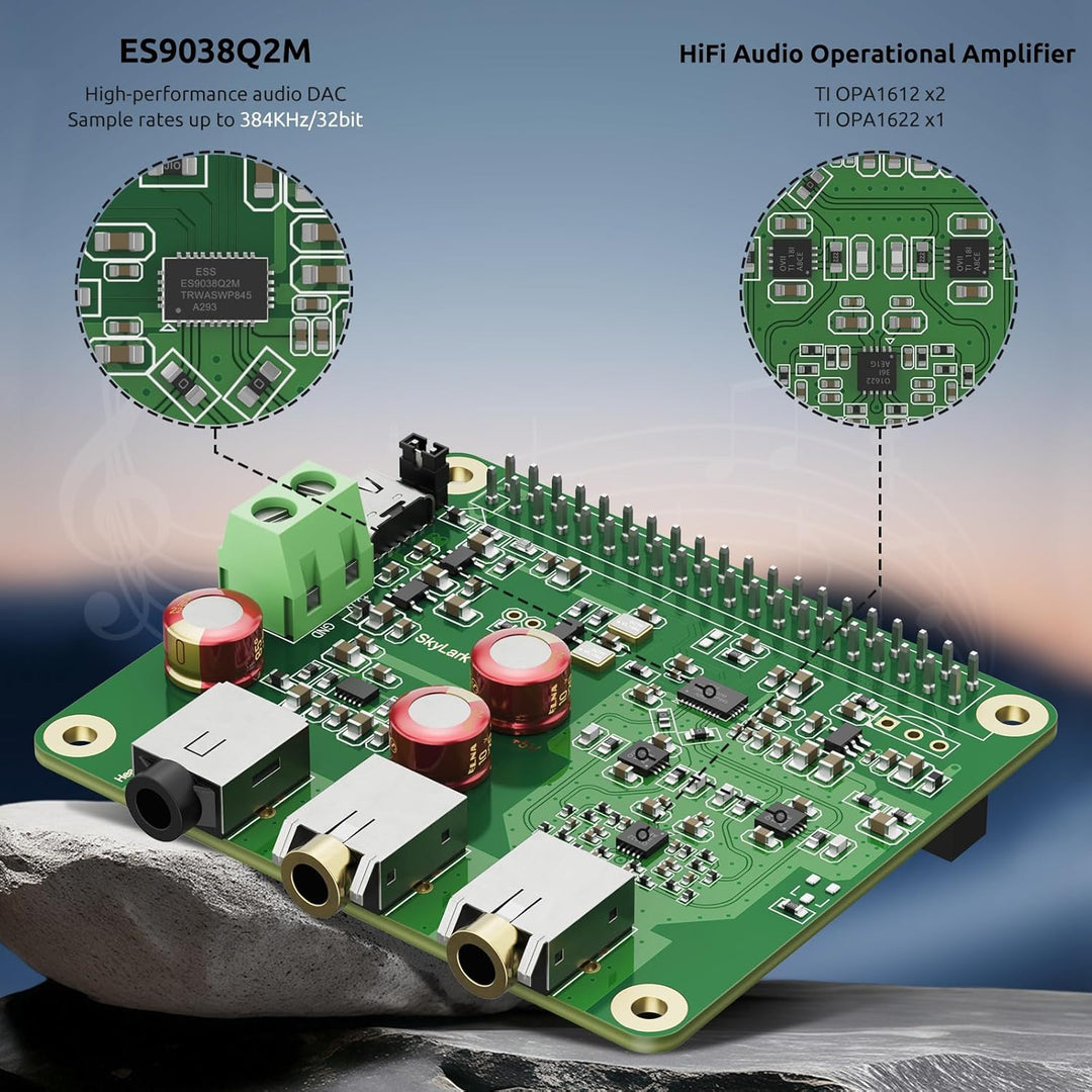 Raspberry Pi HiFi DAC Pro Hat ES9038Q2M Audiokarte PCM DSD verlustfrei High Resolution Digital-zu-An