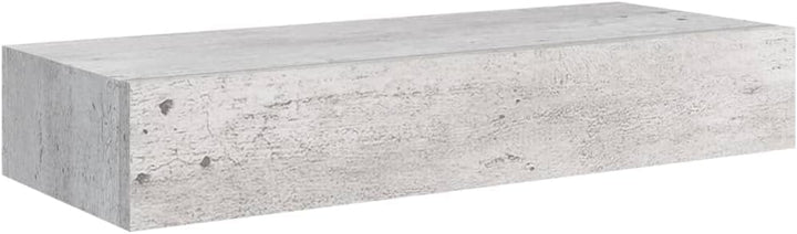 Schubladenregal 2 Pcs 60x23,5x10 cm MDF, Metall Betongrau Wandschrank Wandboard Mit Schublade Mit Sc