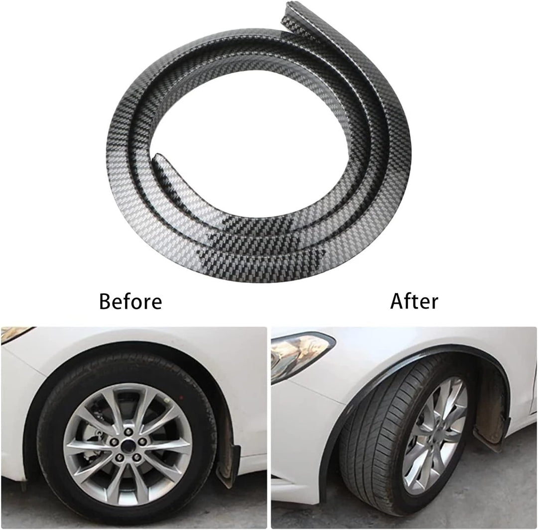 Kotflügelverbreiterung Universal,2 Stück 1,5m Beschichtung mit Kohlefasern Gummistreifen Leiste Auto