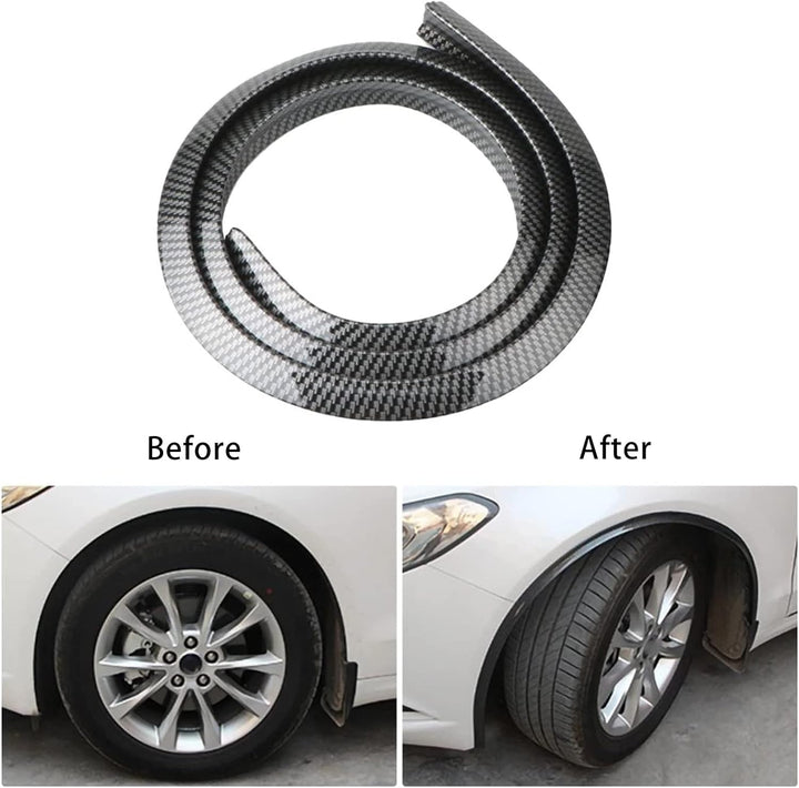 Kotflügelverbreiterung Universal,2 Stück 1,5m Beschichtung mit Kohlefasern Gummistreifen Leiste Auto