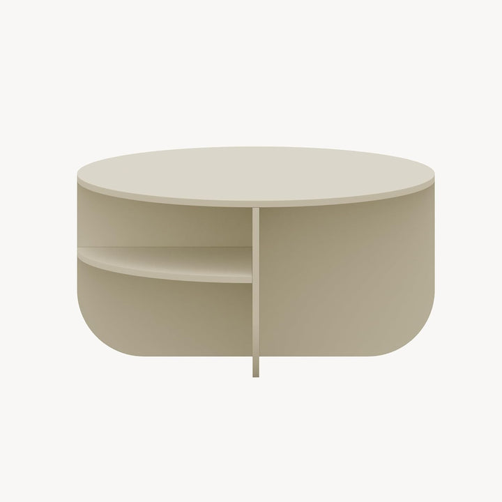 [en.casa] Couchtisch Reykhon Wohnzimmertisch Ø80 x 41 cm Sofatisch mit 2 Ablageflächen Kaffeetisch r