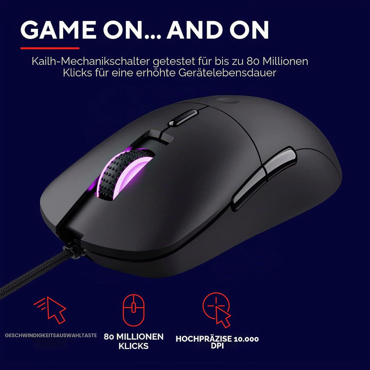 Trust Gaming GXT 981 Redex Federleichte Gaming-Maus, 200-10.000 DPI, 80-Mill-Kailh-Schaltern, Optisc