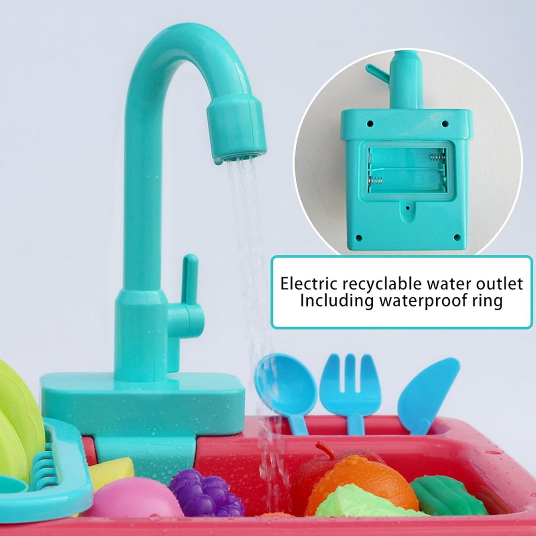 Kinder Küchenspüle Spielzeug Geschirrspüler Spielspielzeug Automatischer Wasserhahn Zubehör Künstlic