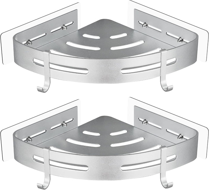 GRICOL Eckablage Duschkorb Duschregal ohne Bohren Duschablage Metall Mit 4 Haken Dusche Ablage Badre