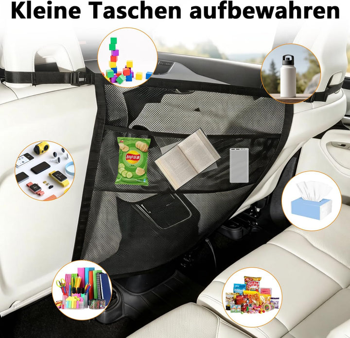 Auto Haustier Absperrnetz mit Aufbewahrungstasche, Universelles Trennnetz für Vordersitz und Rückban