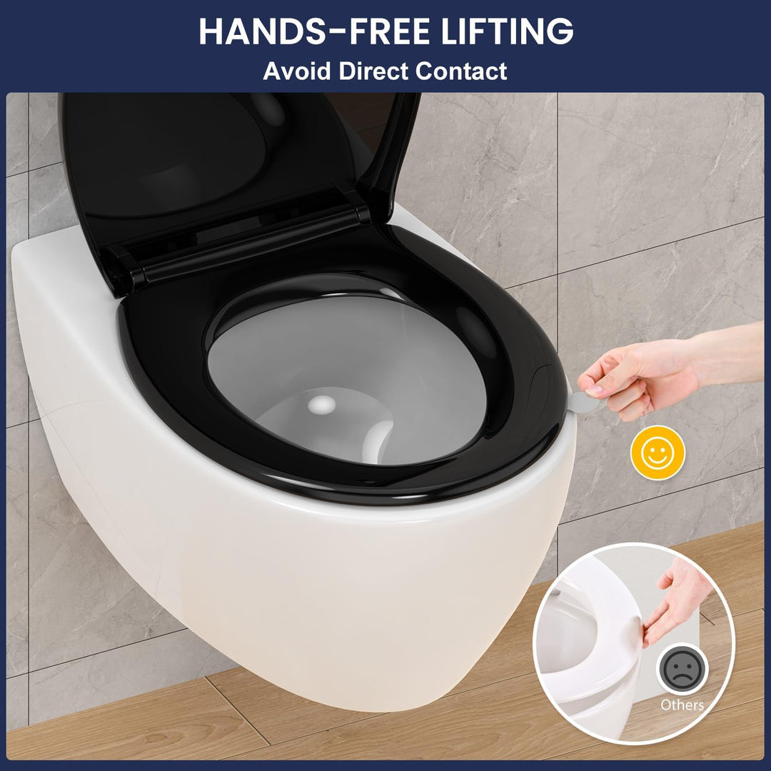 YEAUPE PRO Toilettendeckel mit Absenkautomatik O Form, WC-Sitz mit Quick-Release-Funktion und Softcl