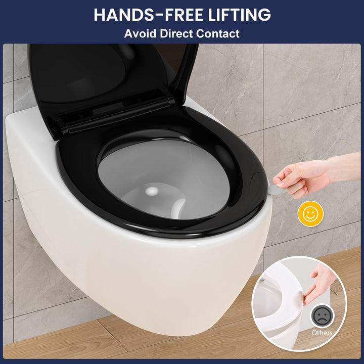 YEAUPE PRO Toilettendeckel mit Absenkautomatik O Form, WC-Sitz mit Quick-Release-Funktion und Softcl