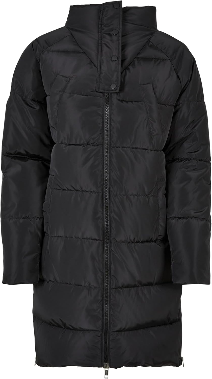 Urban Classics Damen Ladies High Neck Puffer Coat Jacke S Schwarz, S Schwarz