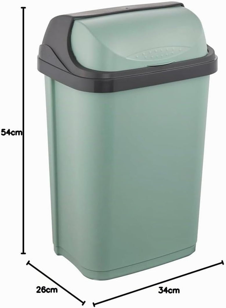 keeeper Abfallbehälter mit Rolldeckel, 25 l, 34 x 26 x 54 cm, Rasmus, Grün (Nordic Green) Nordic Gre