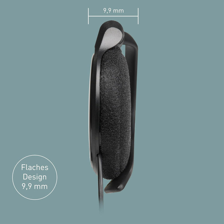 Panasonic RP-HS46E-K Clip-Ohrhörer, kompakte Clip-Kopfhörer, ergonomischer Ohrbügel, 30-mm-Wandler,