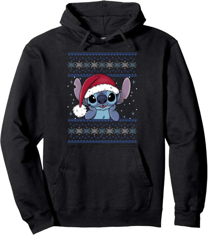 Disney Lilo &amp; Stitch Christmas Stitch Santa Hat Pullover Hoodie