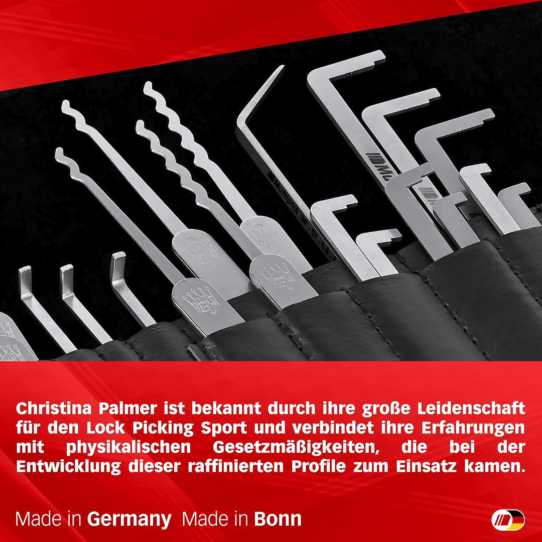 MULTIPICK ELITE 40 Profi Dietrich Set - [40 Tools | 0.4 + 0.6 mm] Made in Germany - Lockpick Tool, S