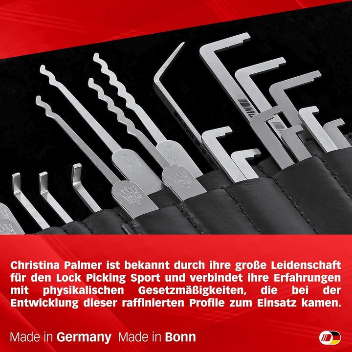 MULTIPICK ELITE 40 Profi Dietrich Set - [40 Tools | 0.4 + 0.6 mm] Made in Germany - Lockpick Tool, S