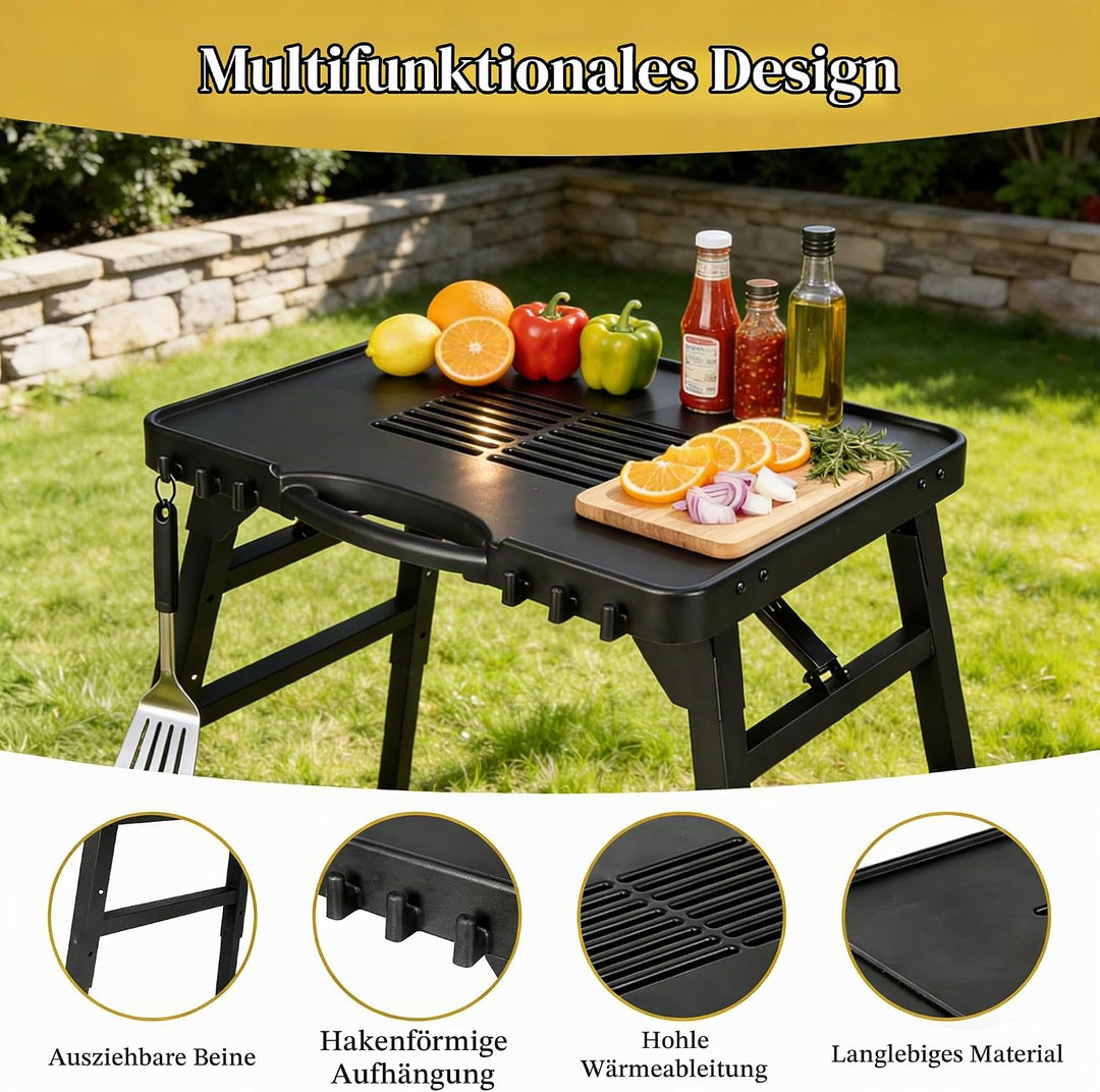 GFTIME Tragbarer Grillwagen für Enders Urban, Weber Q100/Q200/Q300, Ninja Woodfire, Burnhard Wayne –