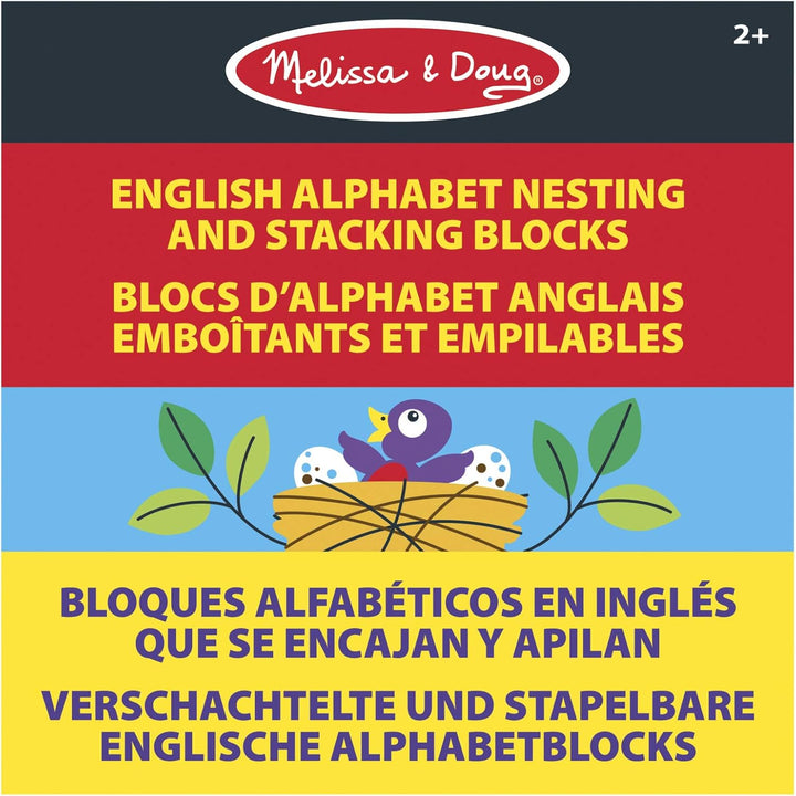 Melissa & Doug Würfel zum Stapeln und Verschachteln englisches Alphabet Alphabet-Blöcke, Alphabet-Bl