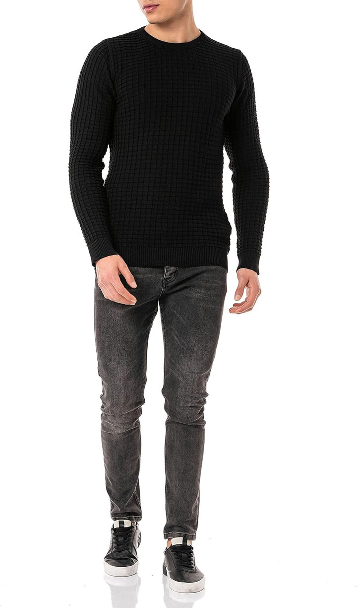 Redbridge Herren Strickpullover Pullover XL Schwarz, XL Schwarz