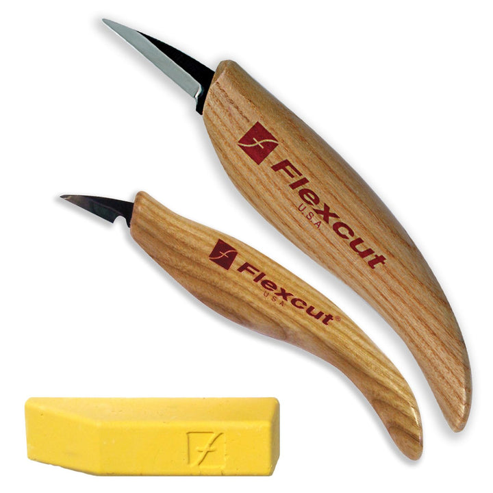 FLEXCUT Whittlers Knife Kit, Schnitzmesser, Holzgriff, Kerbschnitzmesser, Schnittwerkzeug, Wood Carv