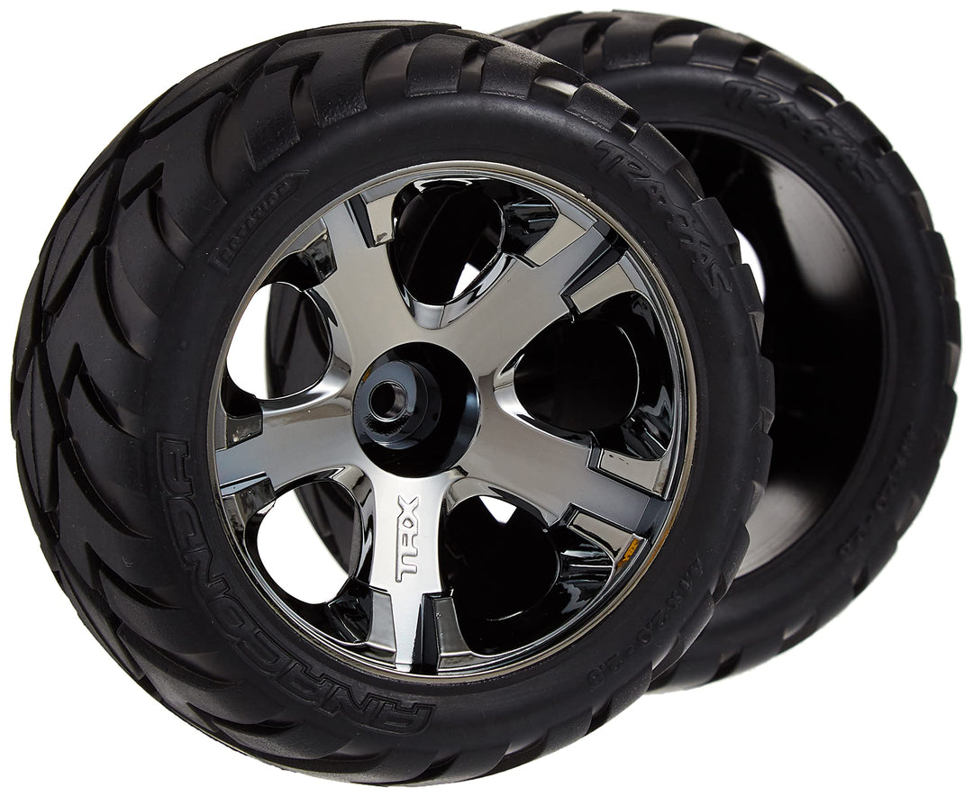 Traxxas 3776A All-Star mit Anaconda GP RR/EP FR Reifen und Rad Modellautoteile, schwarz/Chrom