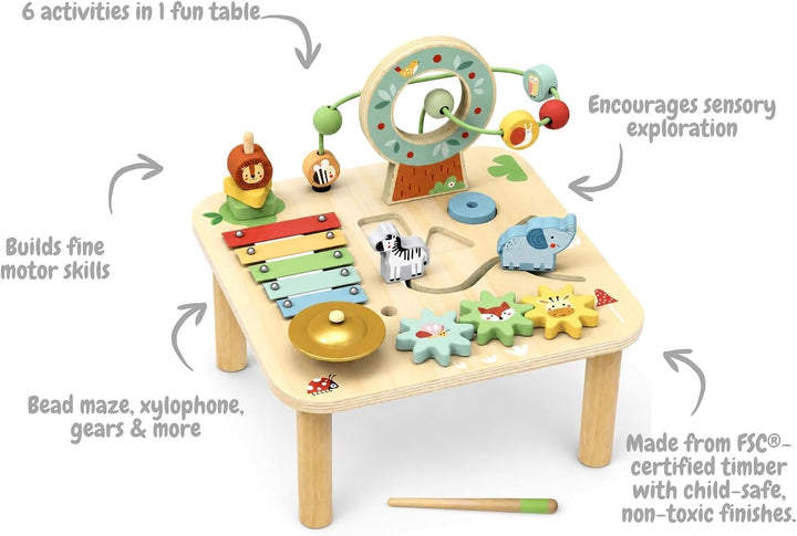 TOOKY TOY Holzspielzeug Kinder Viereckiger Tisch Activity - Forest
