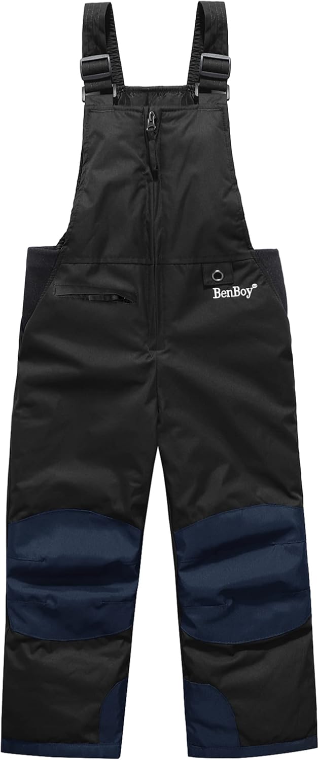 BenBoy Kinder Skihose Schneehose Wasserdicht Softshellhose Gefüttert Warm Hosenträgerhose Latzhose W