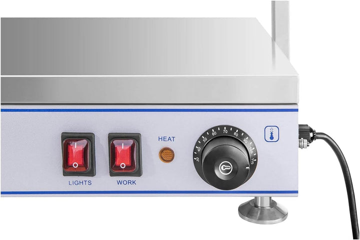 Royal Catering RCHP-120 Warmhalteplatte 2.000 W Arbeitsfläche 120 x 50 cm Edelstahl 4 Halogenlampen