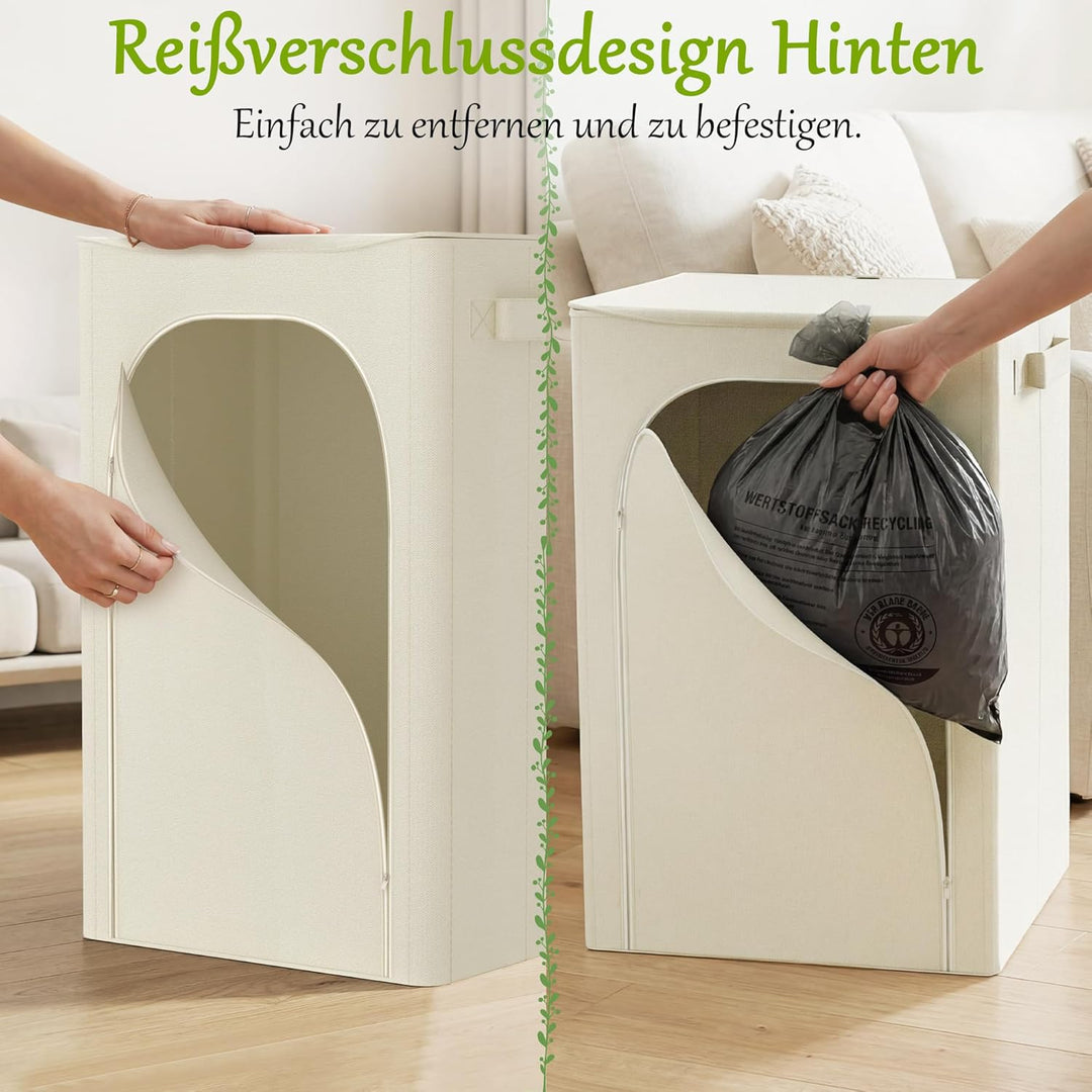 iEGrow Gelber Sack Mülleimer 100L, Mülleimer mit Deckel, Müllsackständer für Gelbe Säcke, Reissversc
