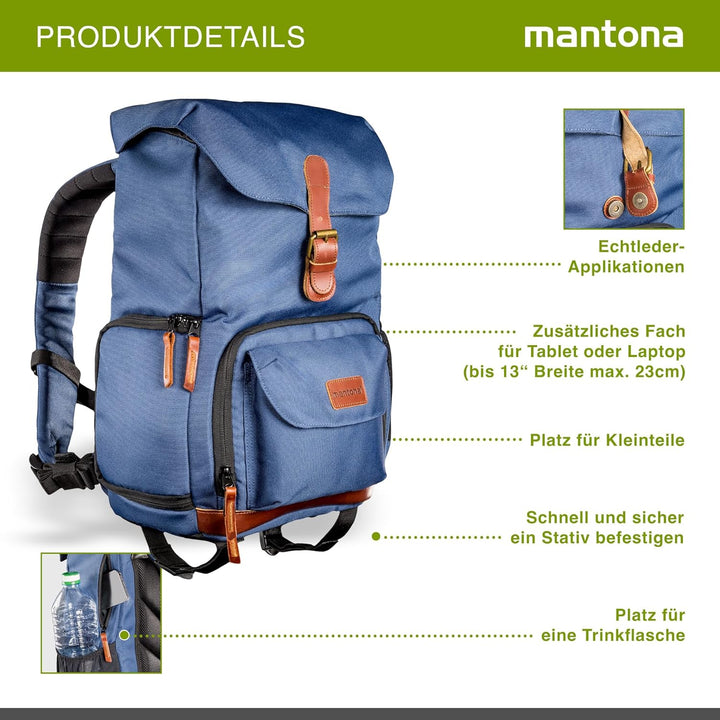 Mantona Fotorucksack Luis Luis junior Blau, Luis junior Blau