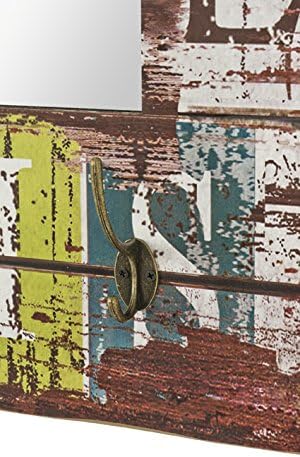HAKU Möbel Wandgarderobe, MDF, Motiv-vintage, B 80 x T 10 x H 52 cm 80 x 10 x 52 cm, 80 x 10 x 52 cm