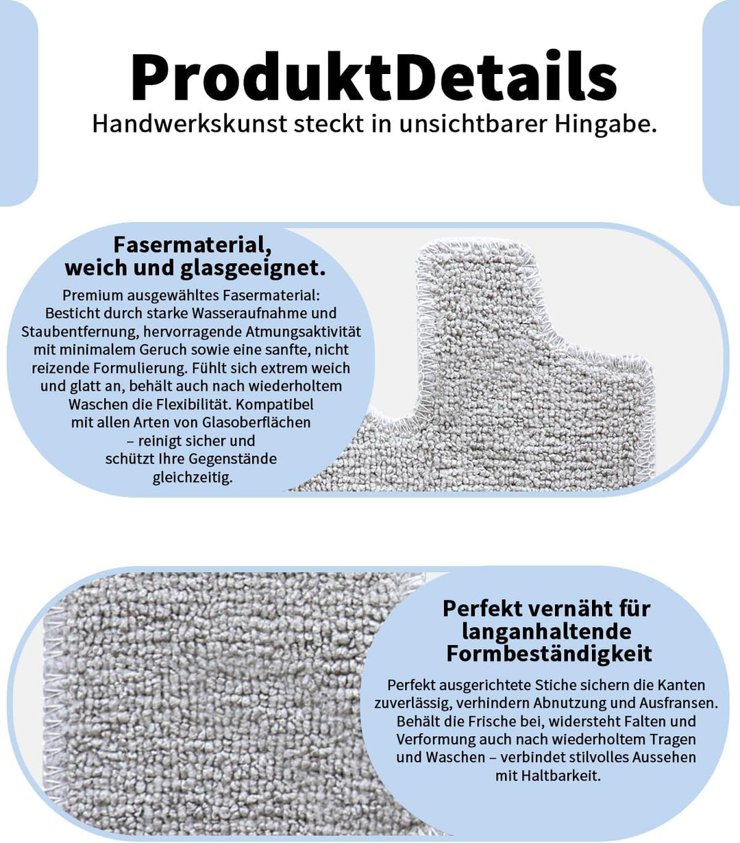 Ersatz-Reinigungstücher für Fensterreinigungsroboter (6er-Pack) – Ultrasaugstark, Einfach zu Montier