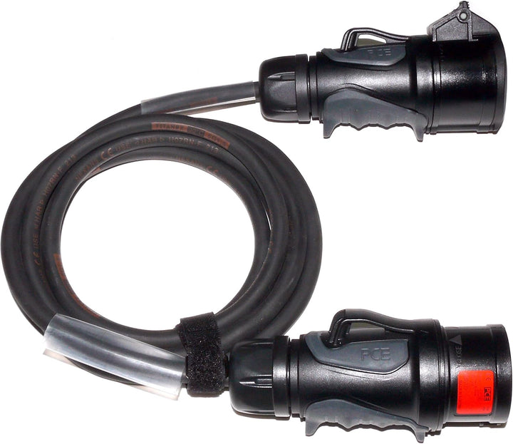 CEE Starkstromkabel (1,5m-50m) 16A Verlängerungskabel Titanex H07RN-F 5x1,5mm² mit schwarzem PCE Gri