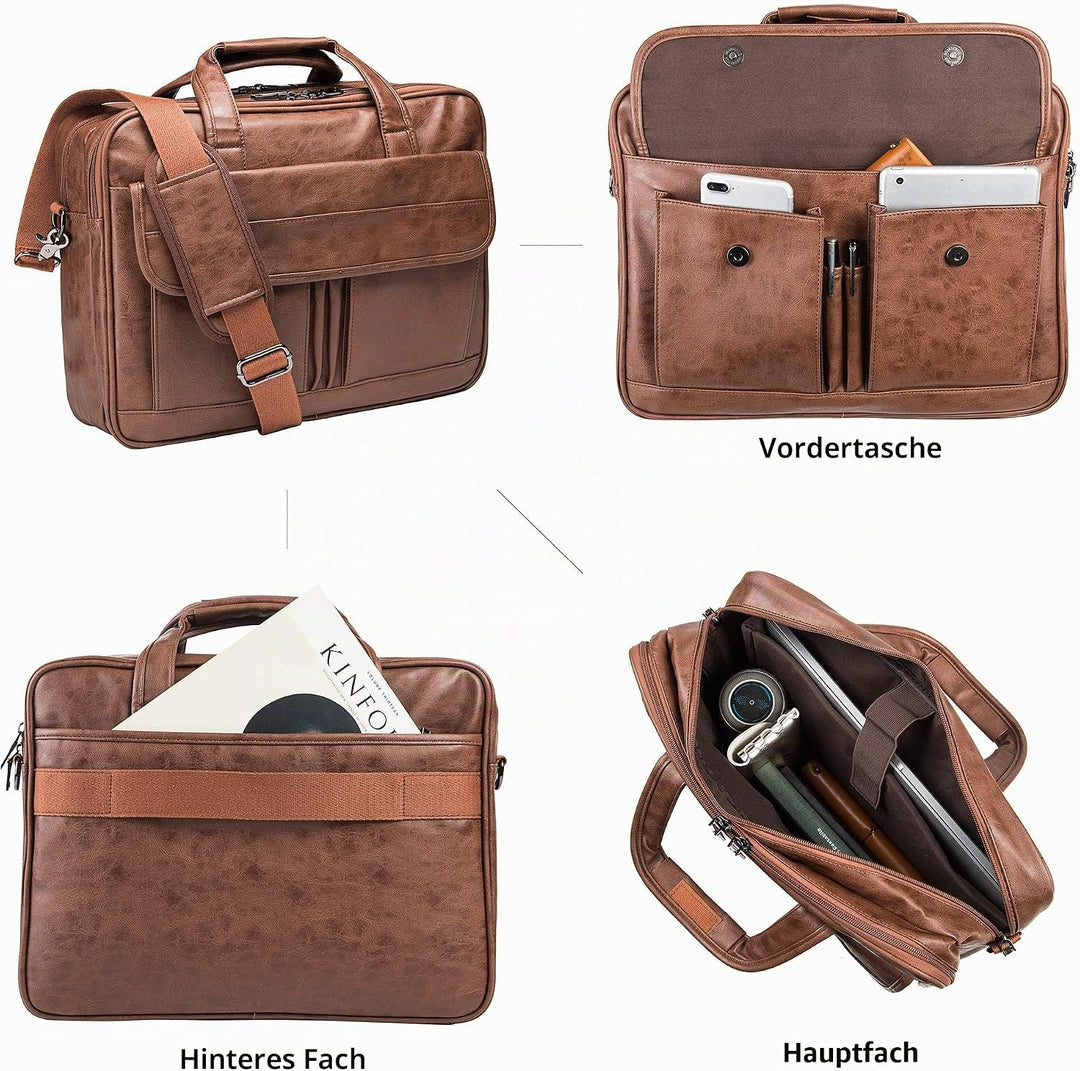 Herren Business Reise Aktentasche Leder Handgemachte Messenger Bag Laptop Tasche