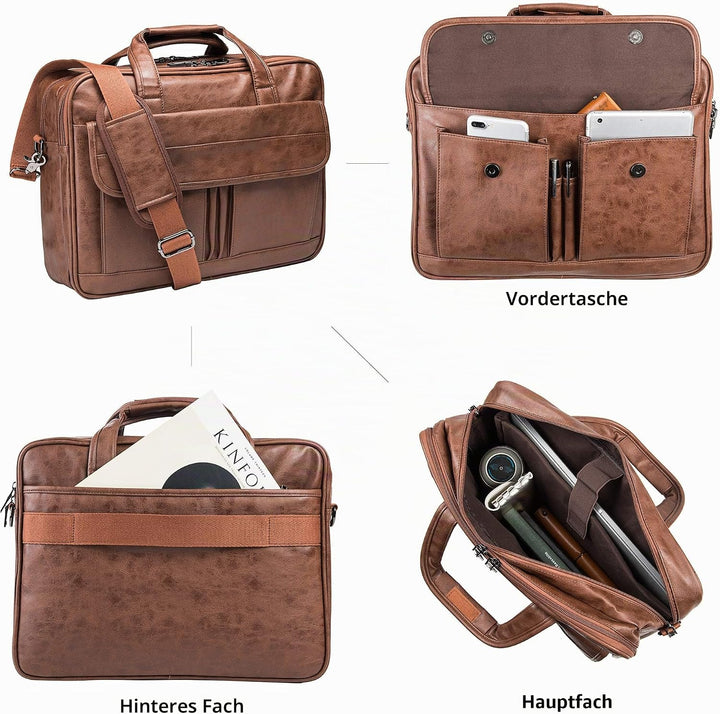 Herren Business Reise Aktentasche Leder Handgemachte Messenger Bag Laptop Tasche