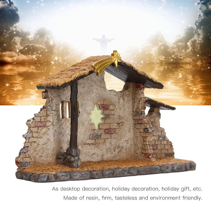 Weihnachtskrippen-Set, detaillierte, lebensechte Weihnachtskrippe, Schuppenstatue, Tischdekoration,
