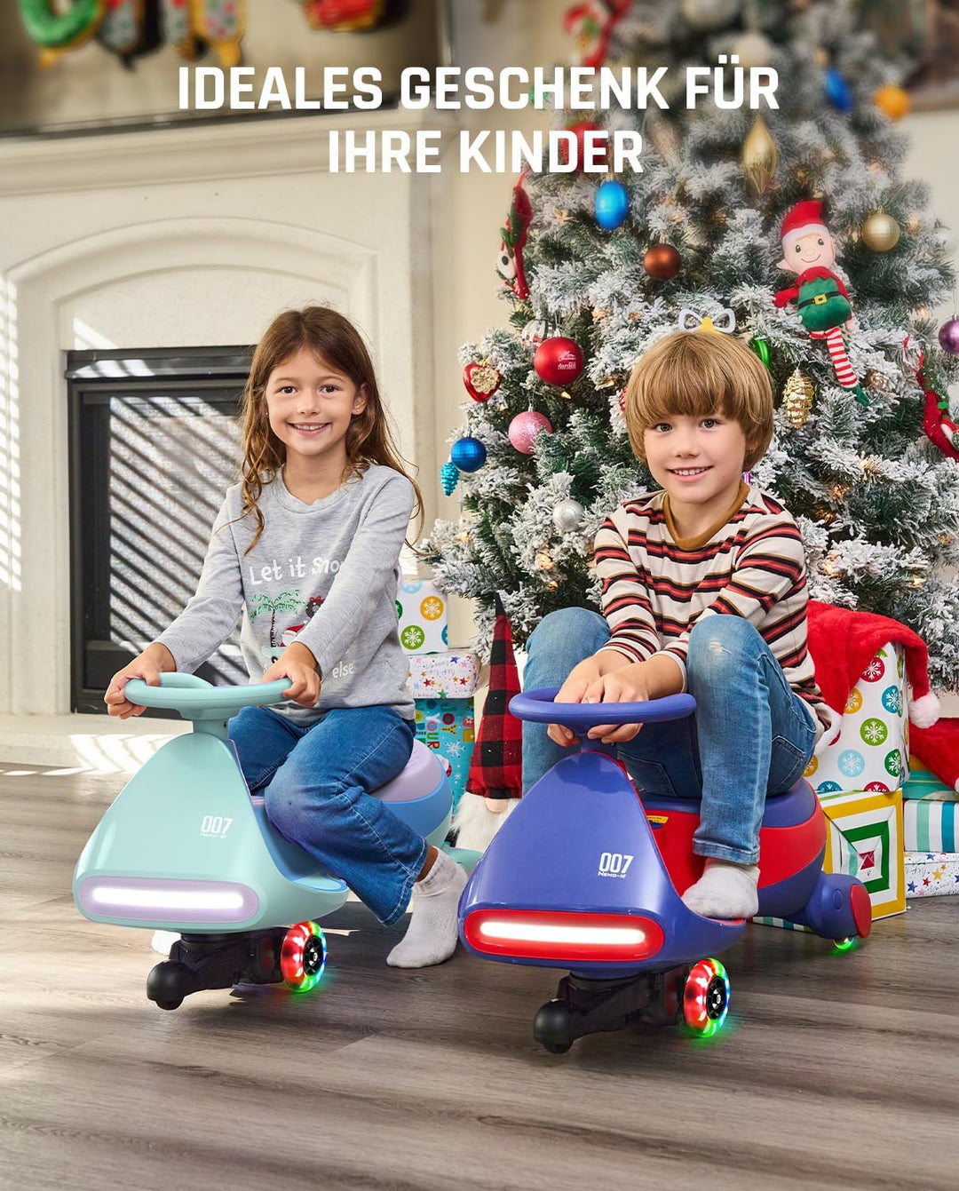 FanttikRide N7 Pro Kinder Elektroauto, Rutschauto mit Pedal, Typ C aufladbar Batterie Kinder Auto, 2