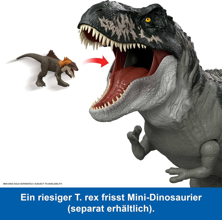 MattelJurassic World: Die Wiedergeburt Riesendino Tyrannosaurus Rex-Actionfigur, T-Rex-Dinosauriersp