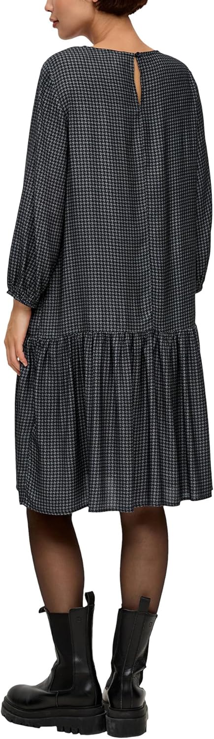 s.Oliver Kariertes Minikleid aus Viskosemix, 32 Grün