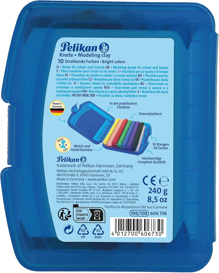 Pelikan 2056080 198/9R Modelliermassen Kinderknete Creaplast, 300g, rot (3er Pack blau)