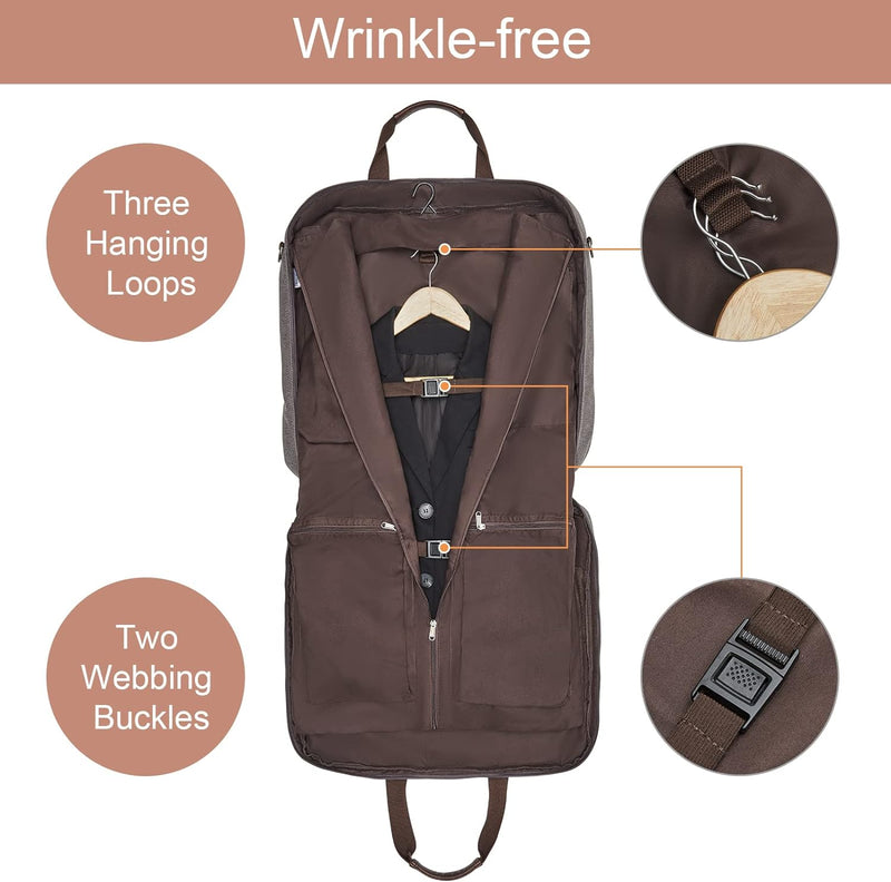 S-ZONE Unisex Kleidersack Anzugtasche Canvas Carry on Kleidertasche für Reisen Kurzurlaub Geschäftsr