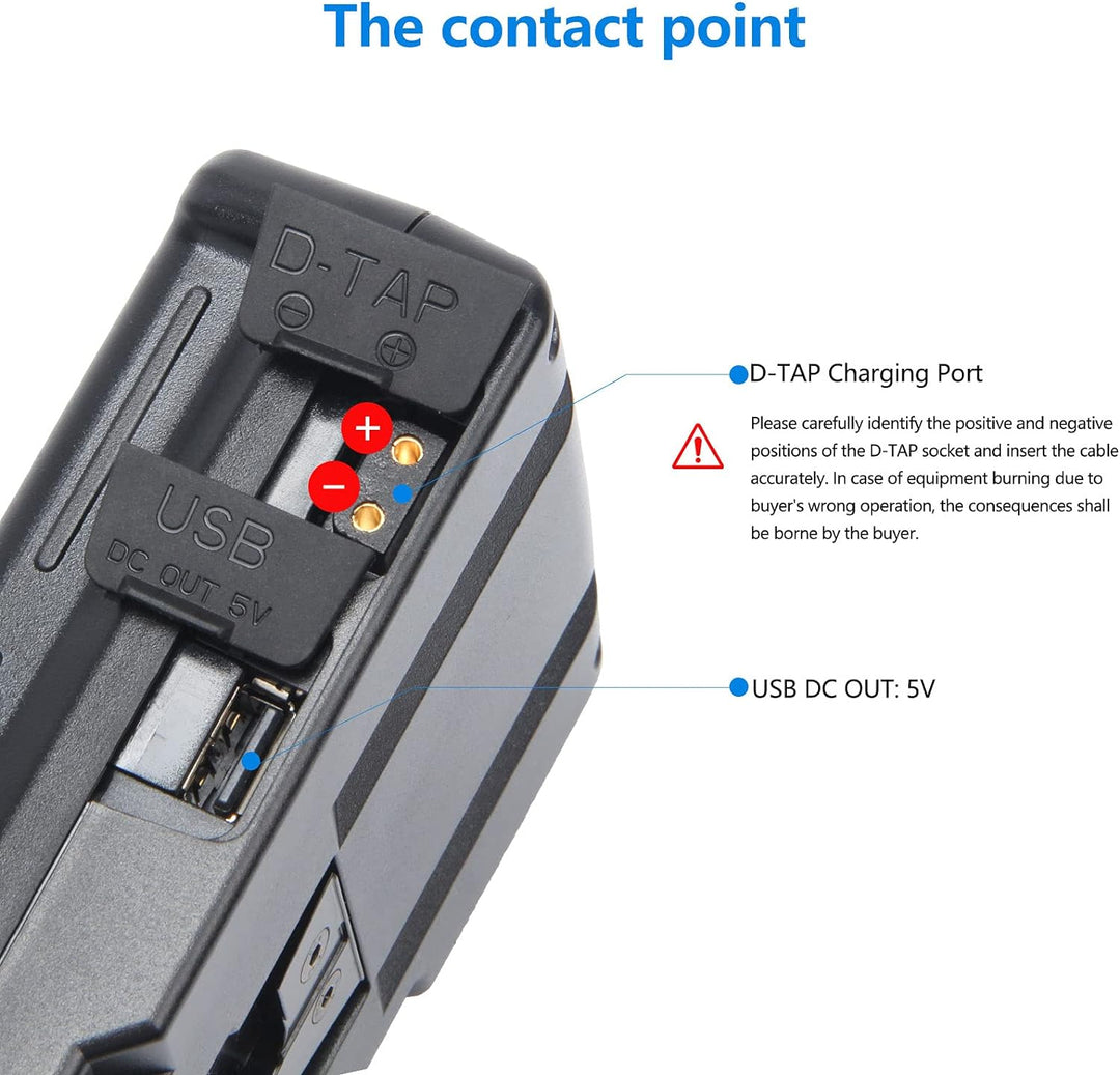 Wikinu 95Wh 6600mAh V-Mount/V-Lock Akku Kompatibel mit Sony Video Kamera Camcorder und Adapter für B