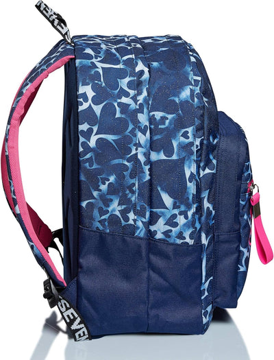 RUCKSACK EXTRA FIT SEVEN HEARTS Backpack für Schule, Uni & Freizeit, Geräumige Schultasche für Teena