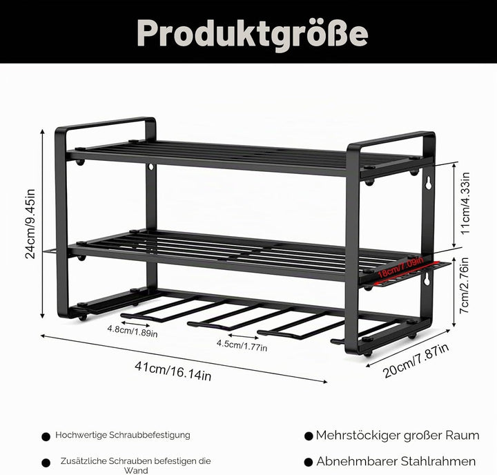 Werkzeug Wandhalterung, 3 Stufige Werkzeugregal, 4 Aufhängeschlitze Einfache Montage Wand Werkzeugha