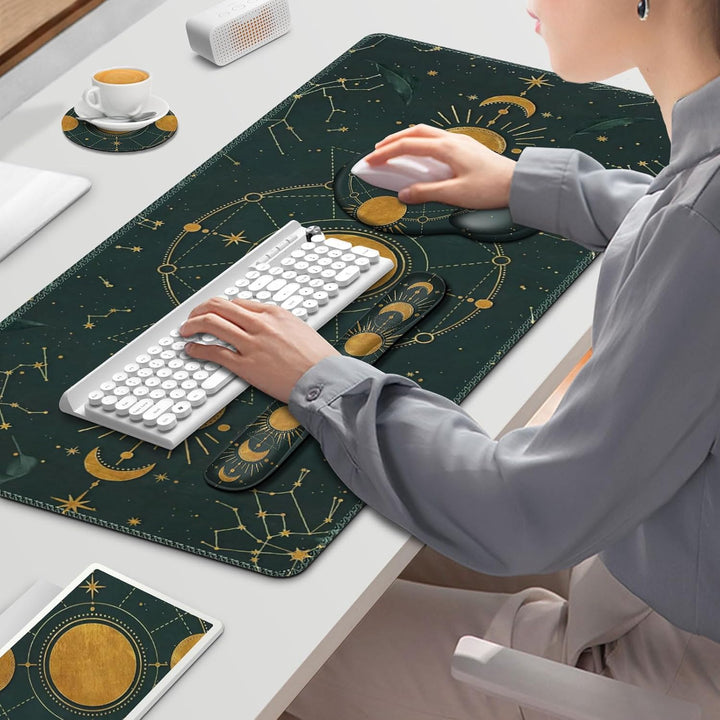 Grosse Schreibtischunterlage, Gaming-Mauspad, Schreibtischunterlage, XXL-Mauspad + Tastatur-Handgele