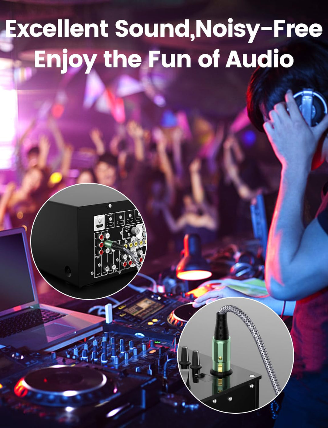 XLR auf Cinch Kabel, Subwoofer Kabel XLR Buchse auf Cinch Stecker Microfonkabel Stereo Audio Microfo